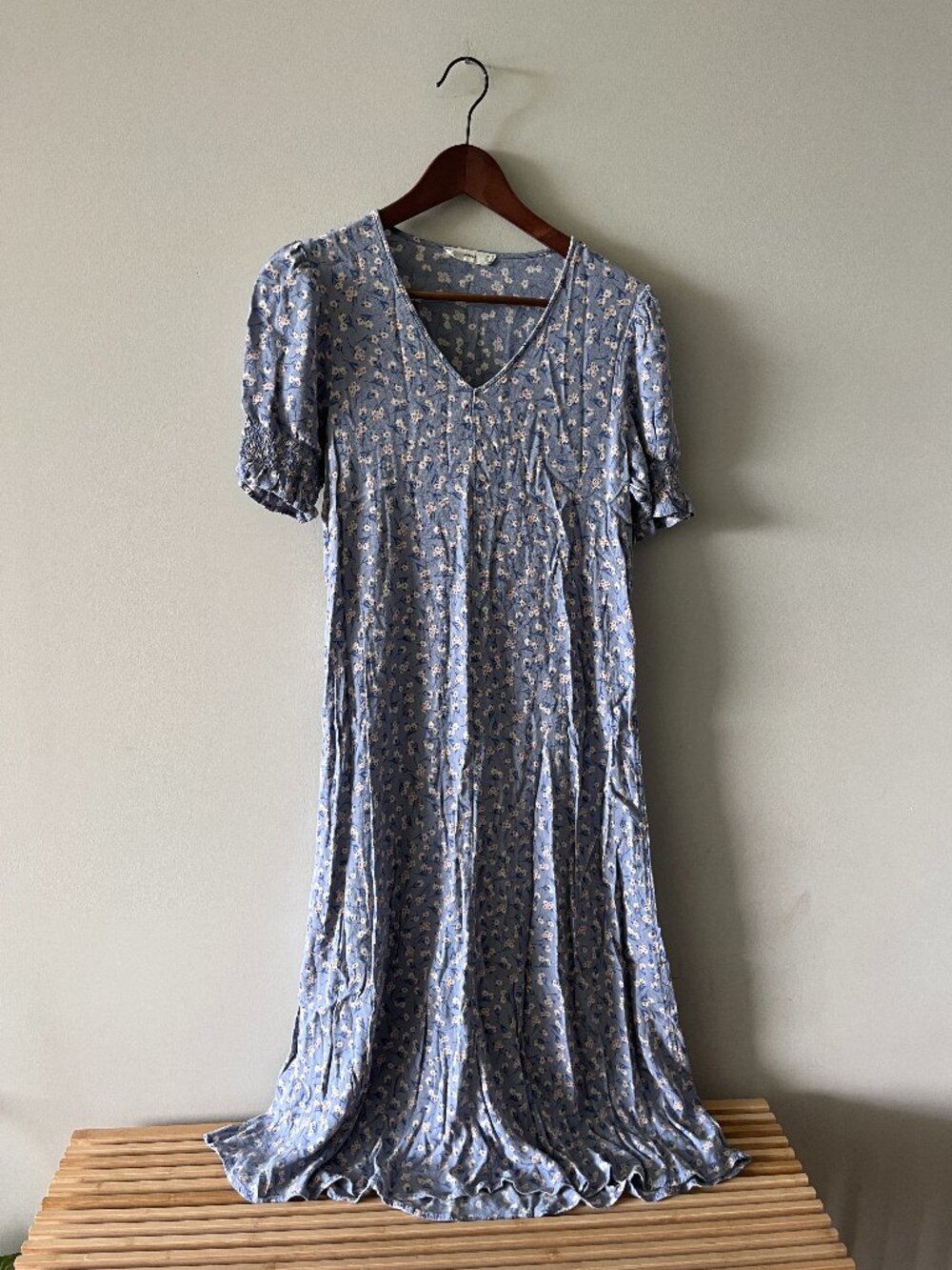 MNG Floral Dress - Blue - M